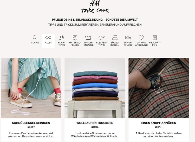 H&M launches 'Take Care' apparel pilot in Hamburg H&M launches 'Take Care' apparel pilot in Hamburg